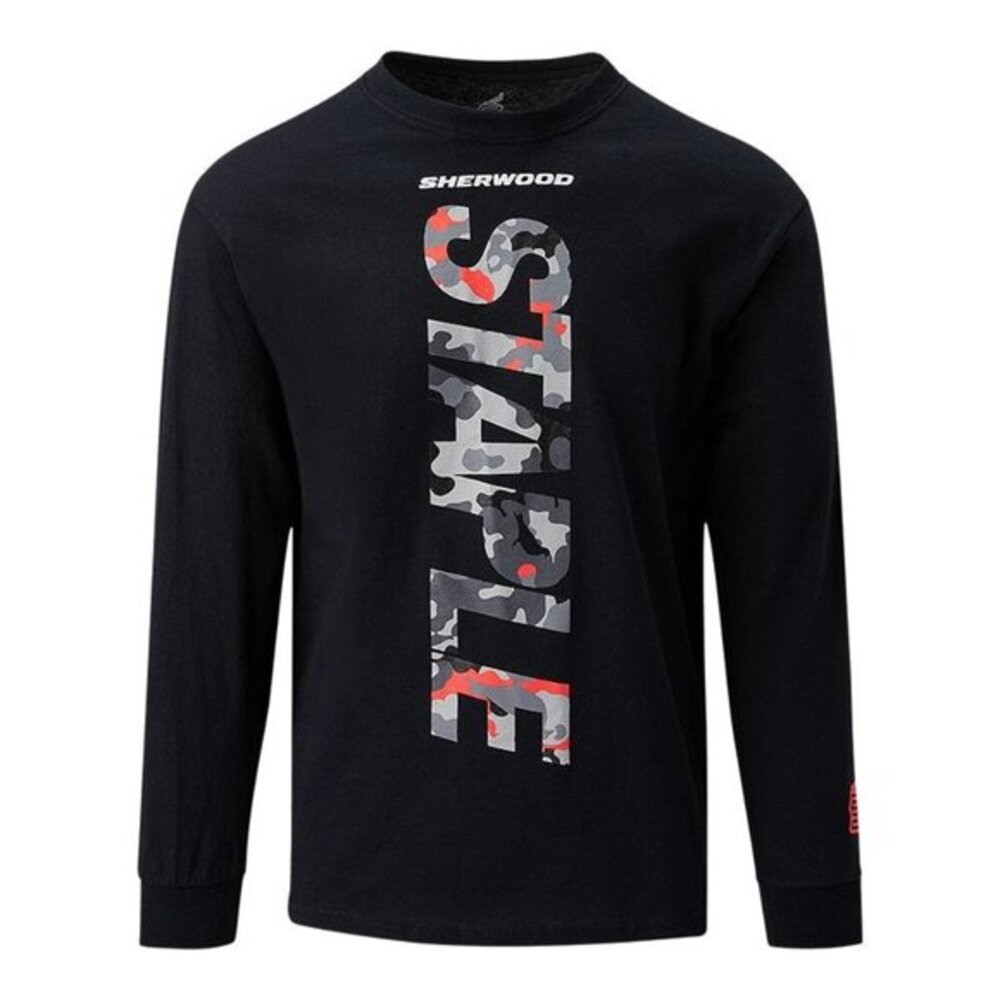 Sherwood X STAPLE Mens Black Long Sleeve Shirt Medium
